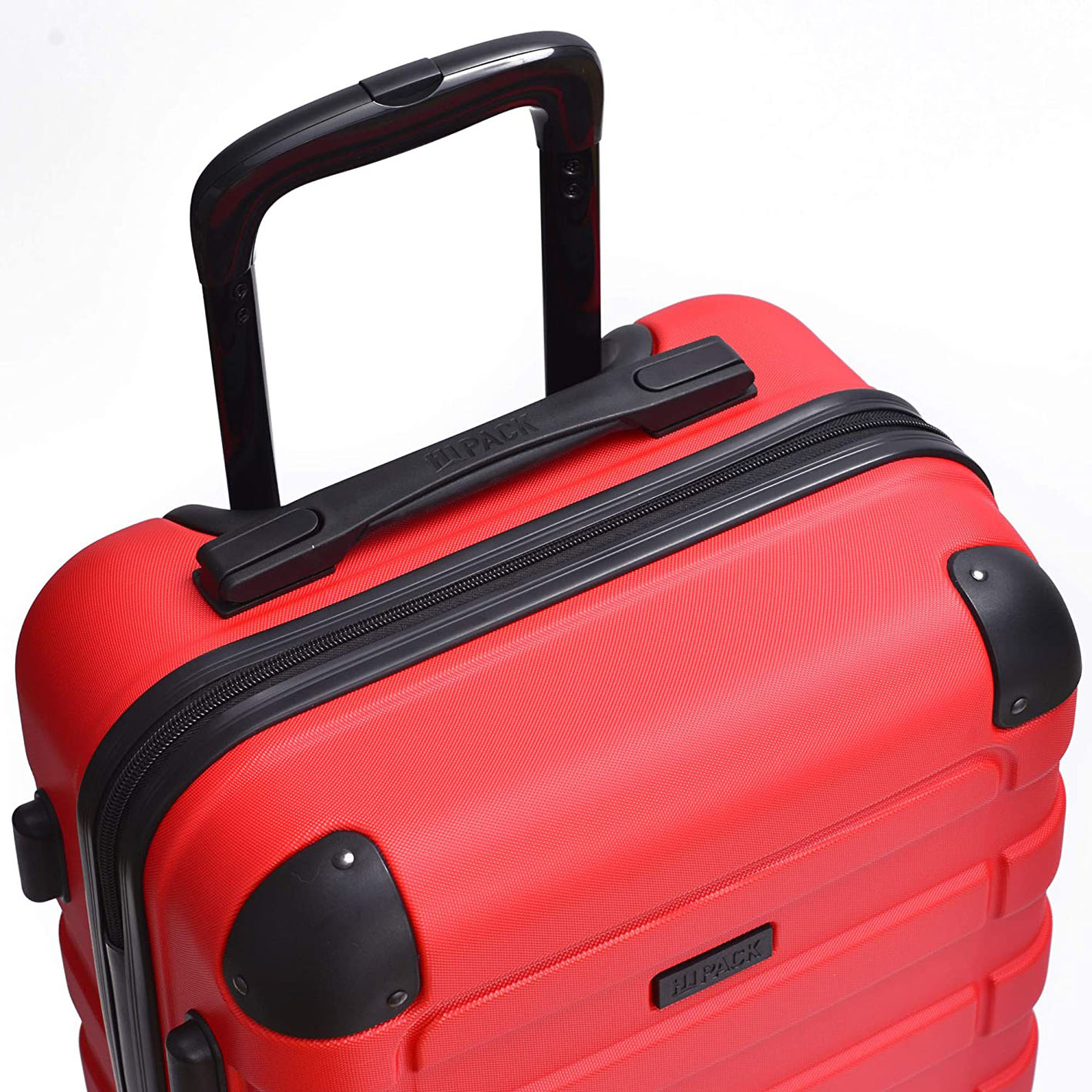 Hipack Prime Suitcases Hardside Luggage with Spinner Wheels, Red, 3-Piece Set (20/24/28)