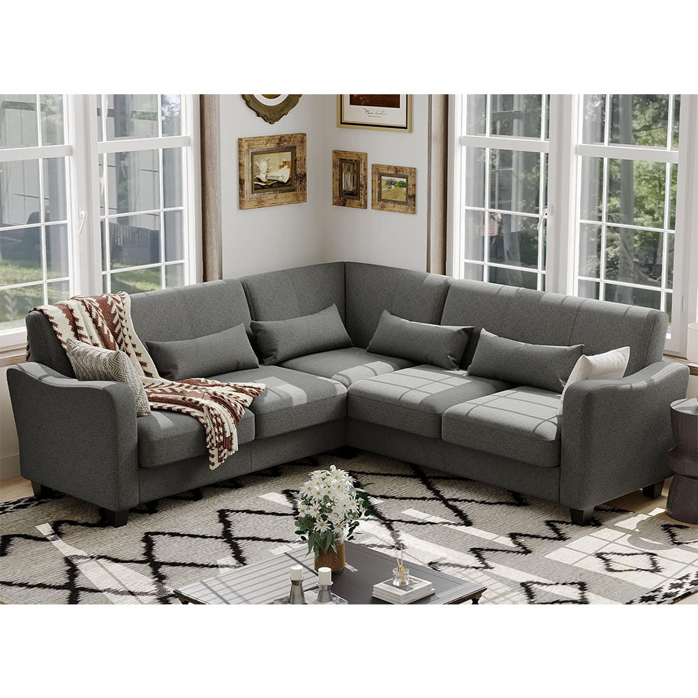 Belffin Fabric L Shaped Sofa Small Sectional Couch