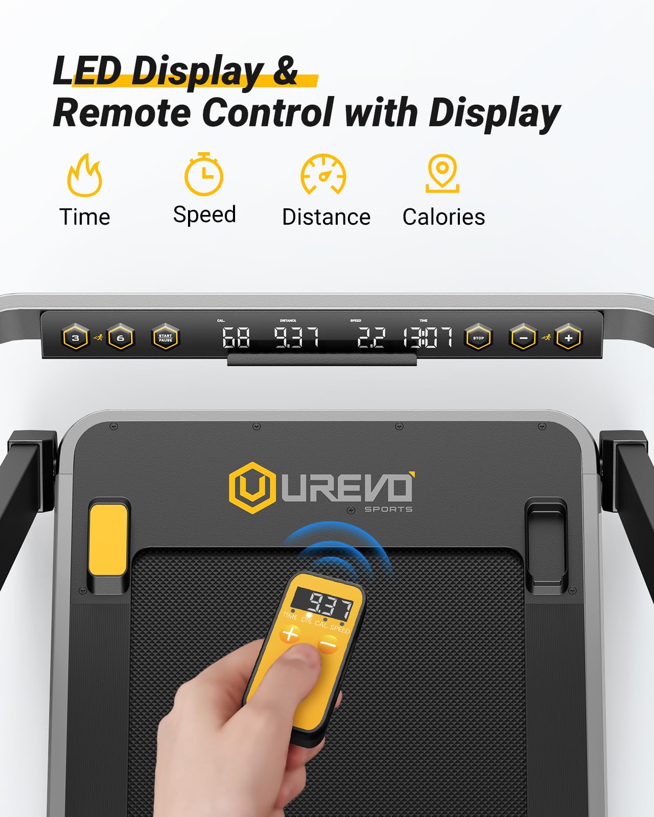 UREVO Treadmill with Desk, 3 in 1 Foldable Treadmill with Removable Desk, Install Free Under Desk Treadmill, 3HP Powerful Walking Treadmill for Office with Remote and 2s Folding