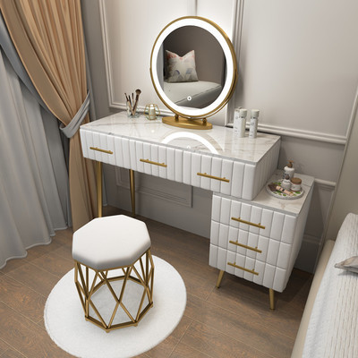 Nordic light luxury dressing table bedroom modern minimalist small apartment wind dressing table integrated dressing table