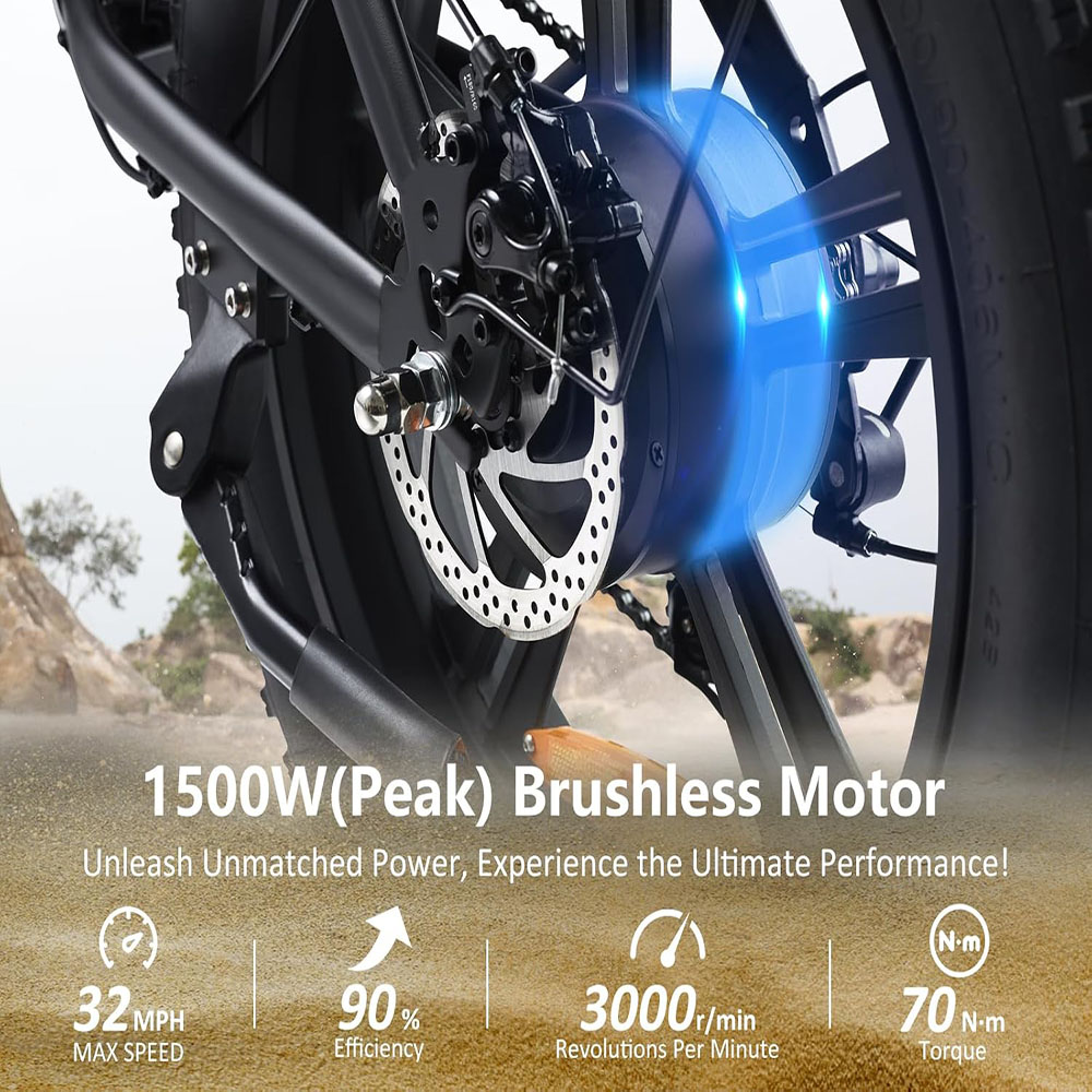 HAPPYRUN 1500W Moped Style Electric Bike