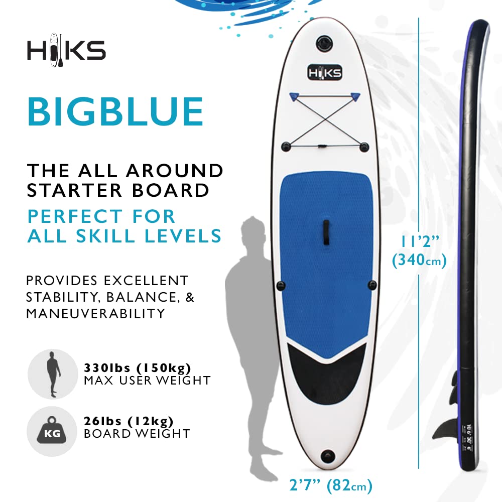 SUP Inflatable Stand Up Paddle Board Set Inc Paddle, Pump, Backpack & Leash