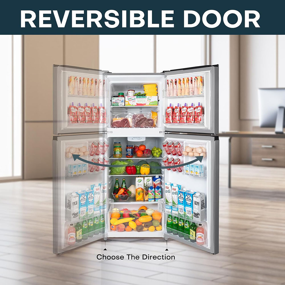 Upstreman Stainless Steel Double Door Refrigerator