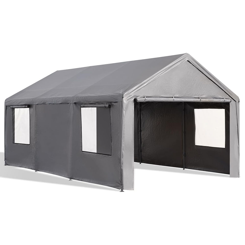 Gardesol Carport, 12'x20' Extra Large Heavy Duty Carport with Roll-up Ventilated Windows