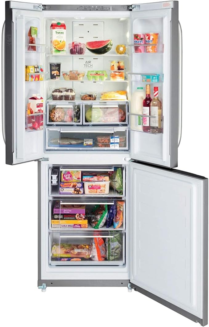 HOTPOINT FFU3DX 450 Litre Freestanding Fridge Freezer 6040 Split Frost Free 70cm Wide - Stainless Steel [Energy Class A+]