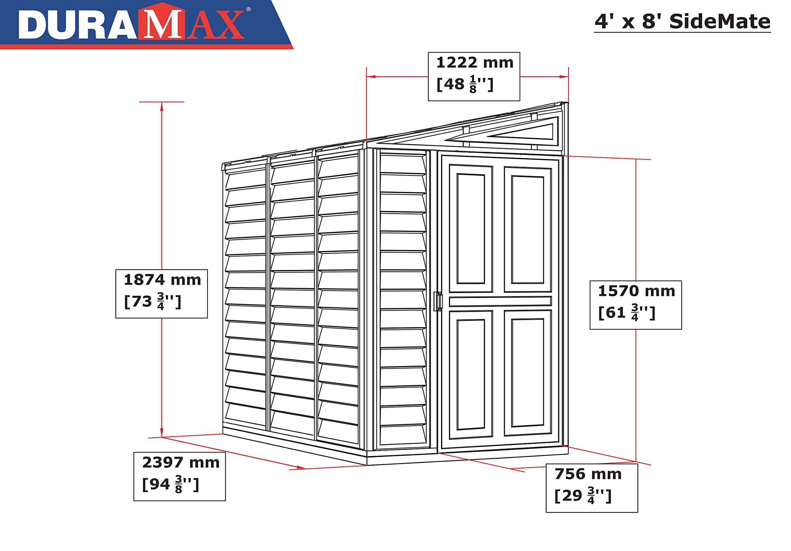 【Storage Shed】SideMate 4’x8’