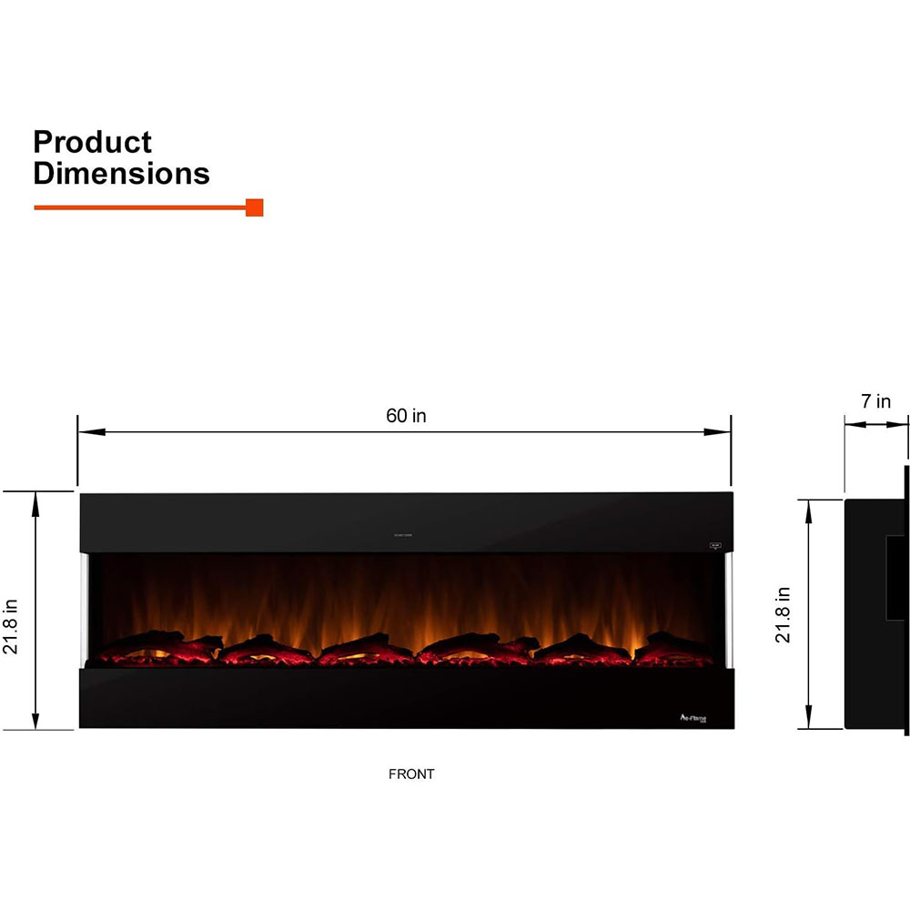 Hampshire Wall Mounted LED Electric Fireplace