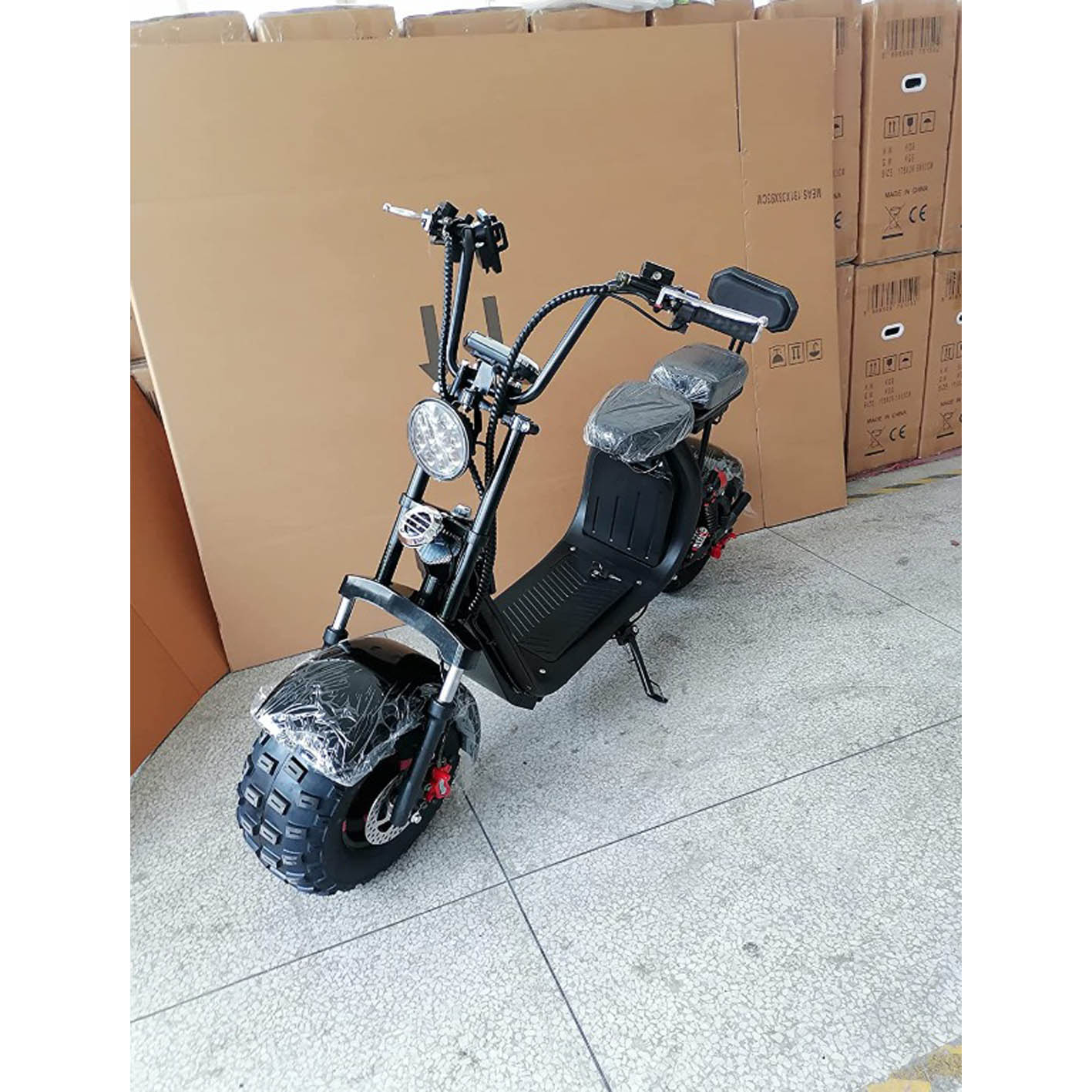Adult Electric Fat Tire Scooter 60V Citycoco Bike 2000W Scooter Up To 24 MPH