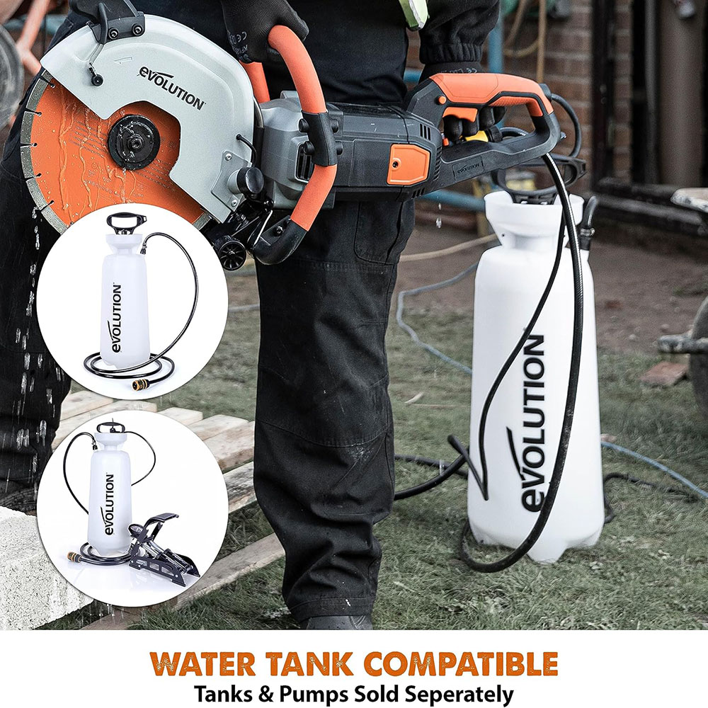 Evolution R12DCT 12-Inch Concrete Saw with Hydraulic Dust Extraction (aka Angle Grinder, Cut-Off Saw, Masonry Saw) Electric